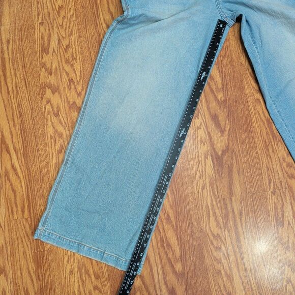 NO Boundaries Jeans Women’s Size 18 Light Enzyme W Tint Denim Wide Leg Zip NEW - Picture 3 of 15
